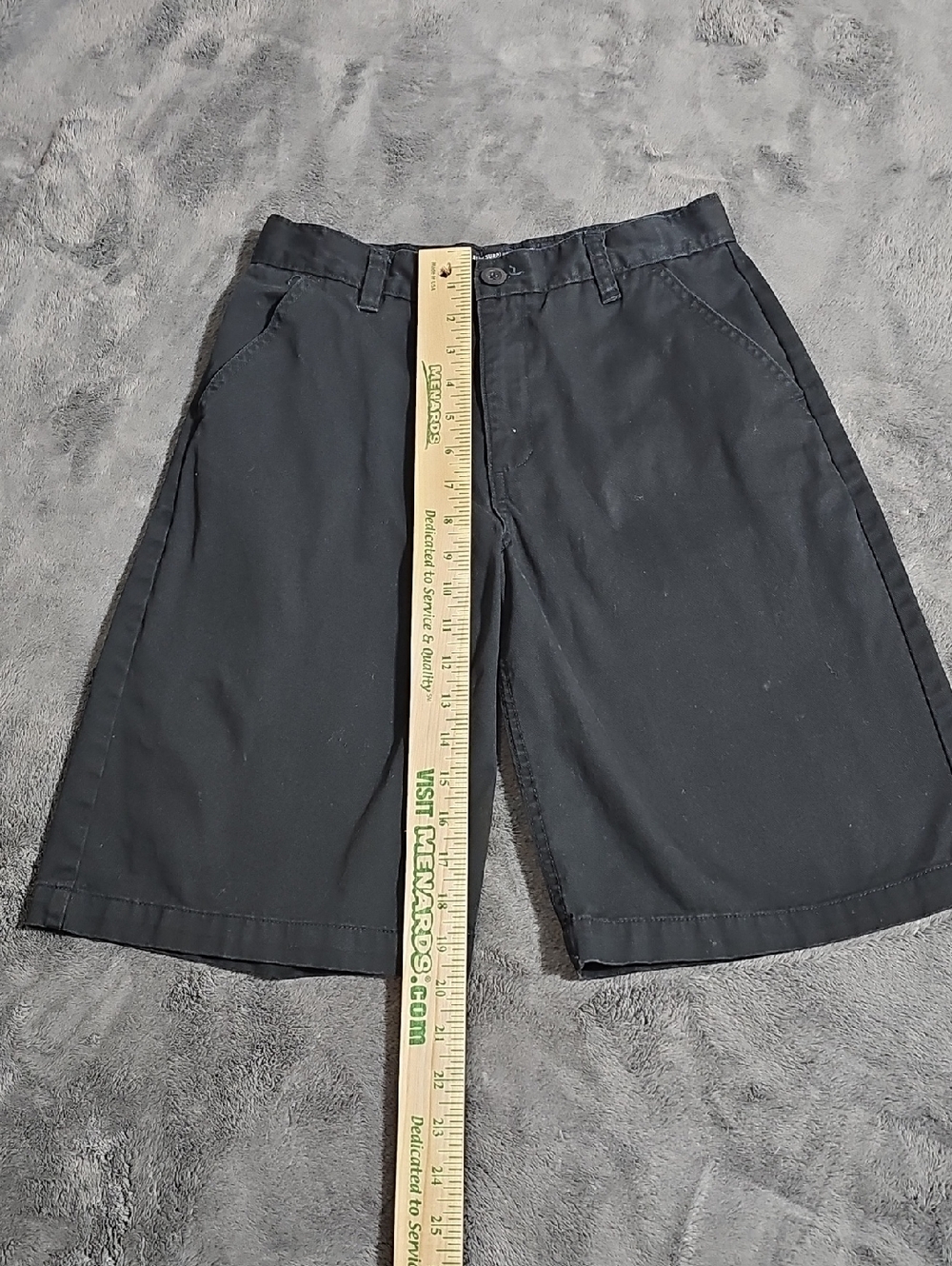 Old Navy Surplus Co. Black Cotton Shorts Boys Size 14 Regular Adjustable Waist - Picture 3 of 8